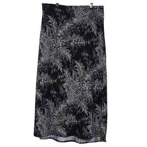 Rachel‎ Zoe Paisley Maxi Skirt Womens US 6 Long Black White Floral Pattern